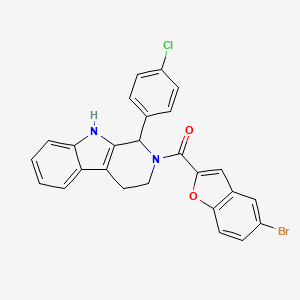 (5-bromo-1-benzofuran-2-yl)[1-(4-chlorophenyl)-1,3,4,9-tetrahydro-2H-beta-carbolin-2-yl]methanone