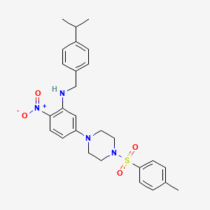 5-{4-[(4-methylphenyl)sulfonyl]piperazin-1-yl}-2-nitro-N-[4-(propan-2-yl)benzyl]aniline