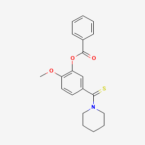 2-Methoxy-5-(piperidin-1-ylcarbonothioyl)phenyl benzoate