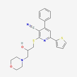 2-{[2-Hydroxy-3-(morpholin-4-yl)propyl]sulfanyl}-4-phenyl-6-(thiophen-2-yl)pyridine-3-carbonitrile