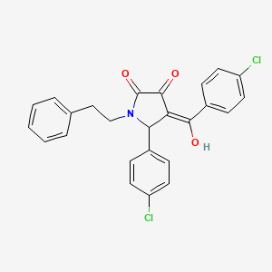 5-(4-chlorophenyl)-4-[(4-chlorophenyl)carbonyl]-3-hydroxy-1-(2-phenylethyl)-1,5-dihydro-2H-pyrrol-2-one