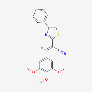 (2E)-2-(4-phenyl-1,3-thiazol-2-yl)-3-(3,4,5-trimethoxyphenyl)prop-2-enenitrile