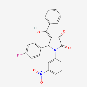 molecular formula C23H15FN2O5 B11520558 5-(4-fluorophenyl)-3-hydroxy-1-(3-nitrophenyl)-4-(phenylcarbonyl)-1,5-dihydro-2H-pyrrol-2-one 