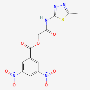 molecular formula C12H9N5O7S B11520561 2-[(5-Methyl-1,3,4-thiadiazol-2-yl)amino]-2-oxoethyl 3,5-dinitrobenzoate 