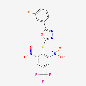 2-(3-Bromophenyl)-5-{[2,6-dinitro-4-(trifluoromethyl)phenyl]sulfanyl}-1,3,4-oxadiazole