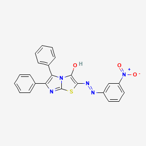 (2Z)-2-[2-(3-nitrophenyl)hydrazinylidene]-5,6-diphenylimidazo[2,1-b][1,3]thiazol-3(2H)-one