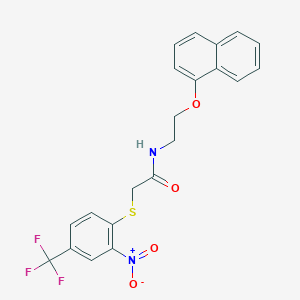 N-[2-(naphthalen-1-yloxy)ethyl]-2-{[2-nitro-4-(trifluoromethyl)phenyl]sulfanyl}acetamide