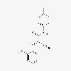 molecular formula C17H14N2O2 B11520588 (2E)-2-cyano-3-(2-hydroxyphenyl)-N-(4-methylphenyl)prop-2-enamide 