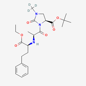 molecular formula C₂₄H₃₂D₃N₃O₆ B1152059 tert-butyl (4S)-3-[(2S)-2-[[(2S)-1-ethoxy-1-oxo-4-phenylbutan-2-yl]amino]propanoyl]-2-oxo-1-(trideuteriomethyl)imidazolidine-4-carboxylate 
