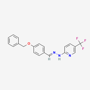 molecular formula C20H16F3N3O B11520595 Benzaldehyde, 4-benzyloxy-, (5-trifluoromethyl-2-pyridyl)hydrazone 