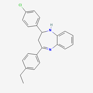 2-(4-chlorophenyl)-4-(4-ethylphenyl)-2,3-dihydro-1H-1,5-benzodiazepine