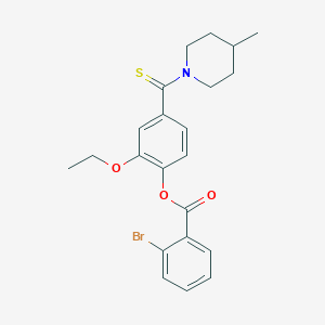 2-Ethoxy-4-(4-methylpiperidine-1-carbothioyl)phenyl 2-bromobenzoate