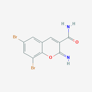 molecular formula C10H6Br2N2O2 B11520628 6,8-dibromo-2-imino-2H-chromene-3-carboxamide 