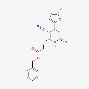 Benzyl {[3-cyano-4-(5-methylfuran-2-yl)-6-oxo-1,4,5,6-tetrahydropyridin-2-yl]sulfanyl}acetate