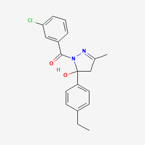 (3-chlorophenyl)[5-(4-ethylphenyl)-5-hydroxy-3-methyl-4,5-dihydro-1H-pyrazol-1-yl]methanone