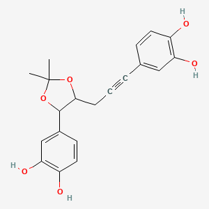 4-[3-[5-(3,4-Dihydroxyphenyl)-2,2-dimethyl-1,3-dioxolan-4-yl]prop-1-ynyl]benzene-1,2-diol