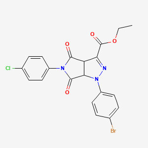 Ethyl 1-(4-bromophenyl)-5-(4-chlorophenyl)-4,6-dioxo-1,3a,4,5,6,6a-hexahydropyrrolo[3,4-c]pyrazole-3-carboxylate