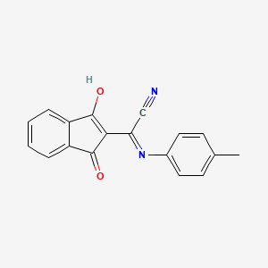 molecular formula C18H12N2O2 B11520676 (1,3-dioxo-1,3-dihydro-2H-inden-2-ylidene)[(4-methylphenyl)amino]acetonitrile 