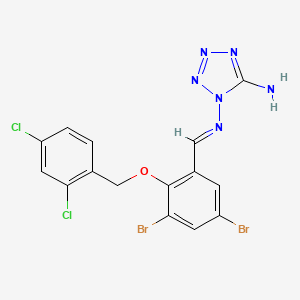 N~1~-[(E)-{3,5-dibromo-2-[(2,4-dichlorobenzyl)oxy]phenyl}methylidene]-1H-tetrazole-1,5-diamine