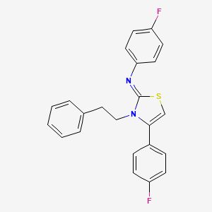 4-fluoro-N-[(2Z)-4-(4-fluorophenyl)-3-(2-phenylethyl)-1,3-thiazol-2(3H)-ylidene]aniline