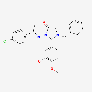 1-benzyl-3-{[(1E)-1-(4-chlorophenyl)ethylidene]amino}-2-(3,4-dimethoxyphenyl)imidazolidin-4-one