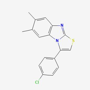 molecular formula C17H13ClN2S B11520727 Thiazolo[3,2-a]benzimidazole, 3-(4-chlorophenyl)-6,7-dimethyl- 