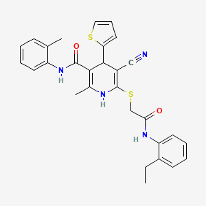 5-cyano-6-({2-[(2-ethylphenyl)amino]-2-oxoethyl}sulfanyl)-2-methyl-N-(2-methylphenyl)-4-(thiophen-2-yl)-1,4-dihydropyridine-3-carboxamide