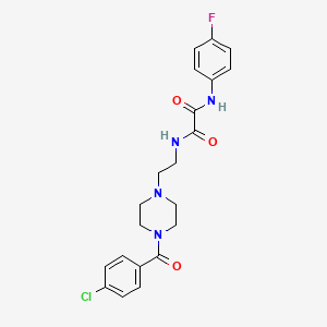 molecular formula C21H22ClFN4O3 B11520735 N-(2-{4-[(4-chlorophenyl)carbonyl]piperazin-1-yl}ethyl)-N'-(4-fluorophenyl)ethanediamide 