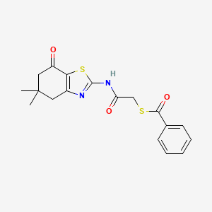 S-{2-[(5,5-dimethyl-7-oxo-4,5,6,7-tetrahydro-1,3-benzothiazol-2-yl)amino]-2-oxoethyl} benzenecarbothioate