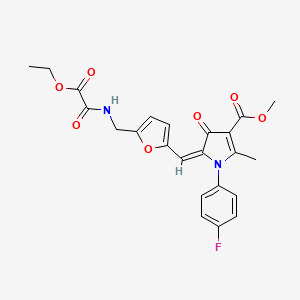 methyl (5E)-5-{[5-({[ethoxy(oxo)acetyl]amino}methyl)furan-2-yl]methylidene}-1-(4-fluorophenyl)-2-methyl-4-oxo-4,5-dihydro-1H-pyrrole-3-carboxylate