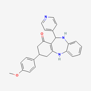 3-(4-methoxyphenyl)-11-(pyridin-4-yl)-2,3,4,5,10,11-hexahydro-1H-dibenzo[b,e][1,4]diazepin-1-one