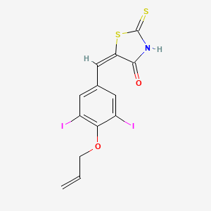 (5E)-5-[3,5-diiodo-4-(prop-2-en-1-yloxy)benzylidene]-2-thioxo-1,3-thiazolidin-4-one