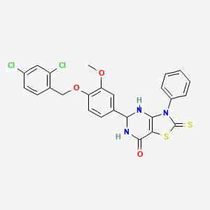 5-{4-[(2,4-dichlorobenzyl)oxy]-3-methoxyphenyl}-3-phenyl-2-thioxo-2,3,5,6-tetrahydro[1,3]thiazolo[4,5-d]pyrimidin-7(4H)-one