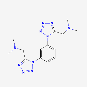 molecular formula C14H20N10 B11520830 {1-[3-(5-Dimethylaminomethyl-tetrazol-1-yl)-phenyl]-1H-tetrazol-5-ylmethyl}-dimethyl-amine CAS No. 133638-24-1