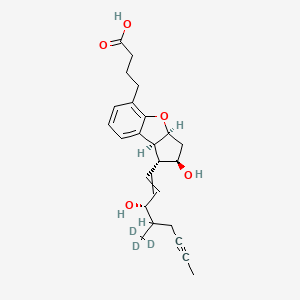 molecular formula C₂₄H₂₇D₃O₅ B1152085 4-[(1R,2R,3aS,8bS)-2-hydroxy-1-[(3S)-3-hydroxy-4-(trideuteriomethyl)oct-1-en-6-ynyl]-2,3,3a,8b-tetrahydro-1H-cyclopenta[b][1]benzofuran-5-yl]butanoic acid 