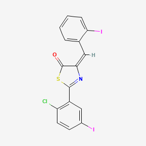 molecular formula C16H8ClI2NOS B11520861 (4E)-2-(2-chloro-5-iodophenyl)-4-(2-iodobenzylidene)-1,3-thiazol-5(4H)-one 