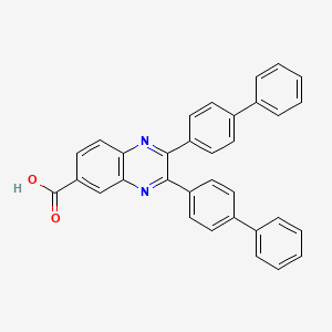 molecular formula C33H22N2O2 B11520863 2,3-Di(biphenyl-4-yl)quinoxaline-6-carboxylic acid 