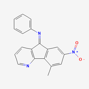 molecular formula C19H13N3O2 B11520880 N-[(5Z)-9-methyl-7-nitro-5H-indeno[1,2-b]pyridin-5-ylidene]aniline 