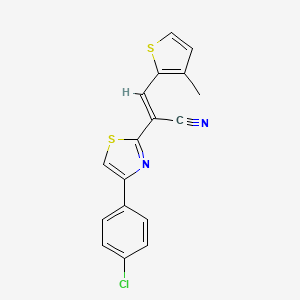 (2E)-2-[4-(4-chlorophenyl)-1,3-thiazol-2-yl]-3-(3-methylthiophen-2-yl)prop-2-enenitrile