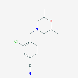 molecular formula C14H17ClN2O B11520934 3-Chloro-4-[(2,6-dimethylmorpholin-4-yl)methyl]benzonitrile 