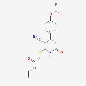 Ethyl ({3-cyano-4-[4-(difluoromethoxy)phenyl]-6-oxo-1,4,5,6-tetrahydropyridin-2-yl}sulfanyl)acetate