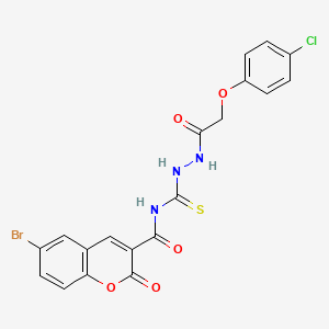 6-bromo-N-({2-[(4-chlorophenoxy)acetyl]hydrazinyl}carbonothioyl)-2-oxo-2H-chromene-3-carboxamide