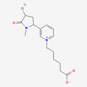 molecular formula C₁₆H₂₂N₂O₄ B1152098 6-[3-(4-Hydroxy-1-methyl-5-oxopyrrolidin-2-yl)pyridin-1-ium-1-yl]hexanoate 