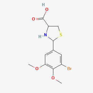 molecular formula C12H14BrNO4S B11520999 2-(3-Bromo-4,5-dimethoxyphenyl)-1,3-thiazolidine-4-carboxylic acid 