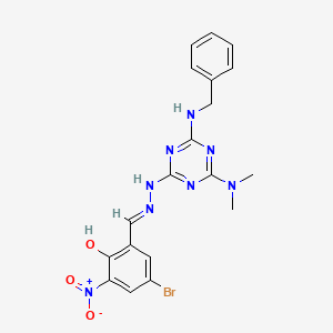 2-[(E)-{2-[4-(benzylamino)-6-(dimethylamino)-1,3,5-triazin-2-yl]hydrazinylidene}methyl]-4-bromo-6-nitrophenol