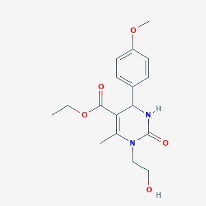 molecular formula C17H22N2O5 B11521026 Ethyl 1-(2-hydroxyethyl)-4-(4-methoxyphenyl)-6-methyl-2-oxo-1,2,3,4-tetrahydropyrimidine-5-carboxylate 