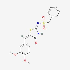 N-[(5E)-5-[(3,4-dimethoxyphenyl)methylidene]-4-oxo-1,3-thiazol-2-yl]-1-phenylmethanesulfonamide