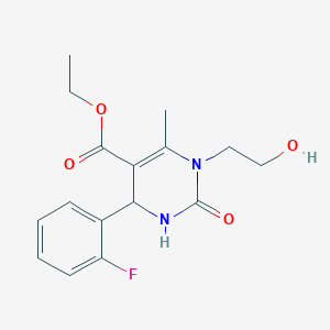 Ethyl 4-(2-fluorophenyl)-1-(2-hydroxyethyl)-6-methyl-2-oxo-1,2,3,4-tetrahydropyrimidine-5-carboxylate