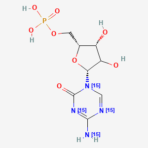 molecular formula C₈H₁₃¹⁵N₄O₈P B1152104 [(2R,3R,5R)-5-(4-(15N)azanyl-2-oxo-(1,3,5-15N3)1,3,5-triazin-1-yl)-3,4-dihydroxyoxolan-2-yl]methyl dihydrogen phosphate 