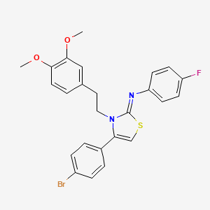 N-[(2Z)-4-(4-bromophenyl)-3-[2-(3,4-dimethoxyphenyl)ethyl]-1,3-thiazol-2(3H)-ylidene]-4-fluoroaniline